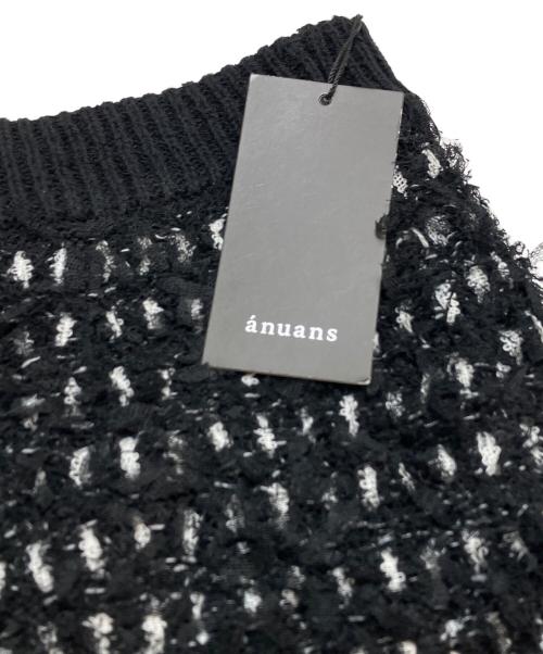 anuans（アニュアンス）anuans (アニュアンス) チュールツイードニットスカート ブラック サイズ:FREE 未使用品の古着・服飾アイテム