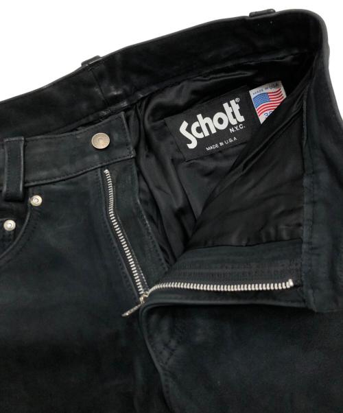 Schott（ショット）Schott (ショット) レザーパンツ ブラック サイズ:30の古着・服飾アイテム