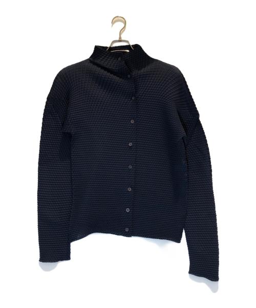 ISSEY MIYAKE（イッセイミヤケ）ISSEY MIYAKE (イッセイミヤケ) プリーツシャツ ネイビー サイズ:2の古着・服飾アイテム