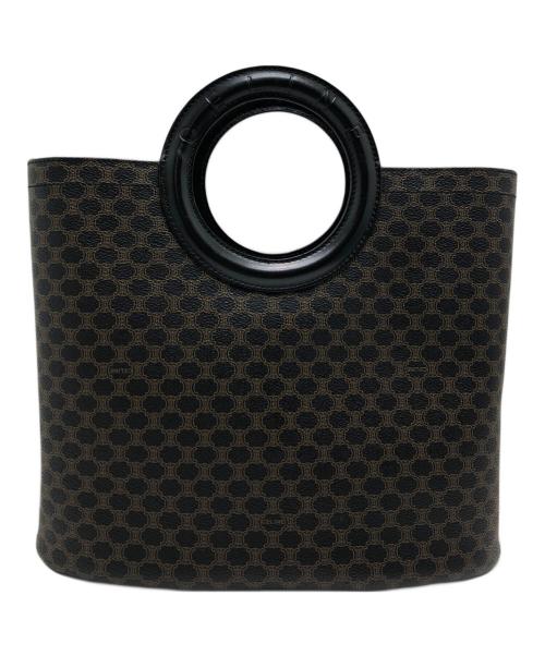 CELINE（セリーヌ）CELINE (セリーヌ) マカダム柄サークルハンドバッグ ブラウンの古着・服飾アイテム