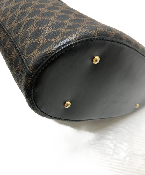 CELINE（セリーヌ）CELINE (セリーヌ) マカダム柄サークルハンドバッグ ブラウンの古着・服飾アイテム