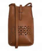 gentenゲンテン）の古着「ボールドカットワークスマートフォンショルダーバッグ」｜ブラウン