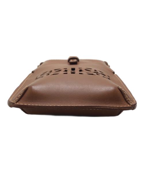 genten（ゲンテン）genten (ゲンテン) ボールドカットワークスマートフォンショルダーバッグ ブラウンの古着・服飾アイテム