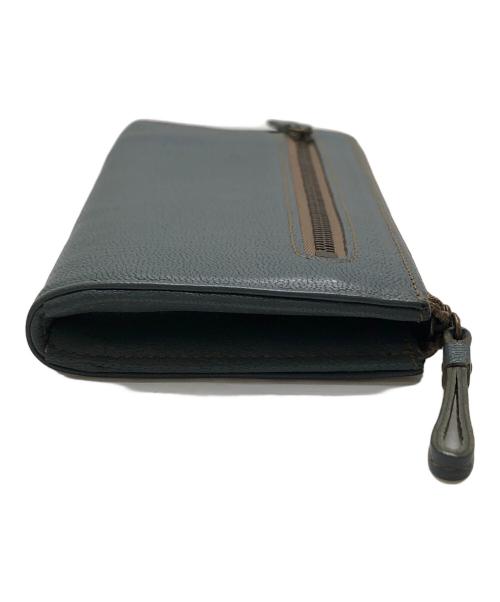 genten（ゲンテン）genten (ゲンテン) ゴートベーシックLファスナー長財布 グリーンの古着・服飾アイテム