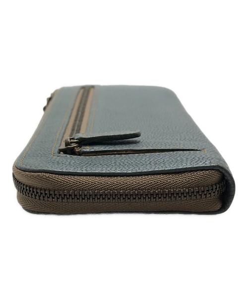 genten（ゲンテン）genten (ゲンテン) ゴートベーシックLファスナー長財布 グリーンの古着・服飾アイテム