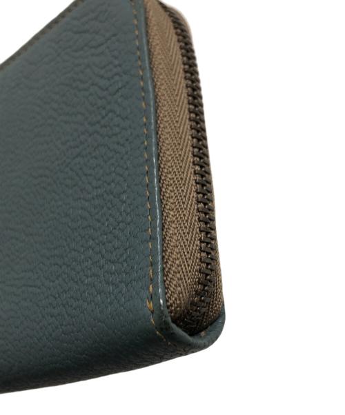 genten（ゲンテン）genten (ゲンテン) ゴートベーシックLファスナー長財布 グリーンの古着・服飾アイテム