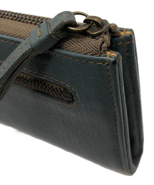 genten（ゲンテン）genten (ゲンテン) ゴートベーシックLファスナー長財布 グリーンの古着・服飾アイテム