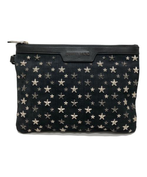 JIMMY CHOO（ジミーチュウ）JIMMY CHOO (ジミーチュウ) スタッズクラッチバッグ ブラックの古着・服飾アイテム