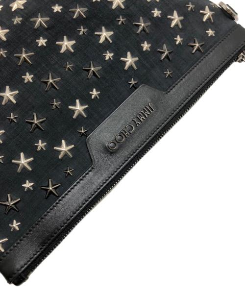 JIMMY CHOO（ジミーチュウ）JIMMY CHOO (ジミーチュウ) スタッズクラッチバッグ ブラックの古着・服飾アイテム