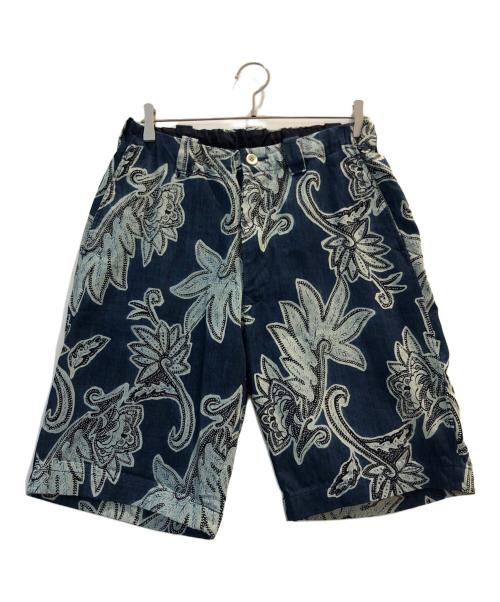 45R（フォーティファイブ・アール）45R (フォーティファイブ・アール) 総柄ハーフパンツ ブルー サイズ:表記なしの古着・服飾アイテム