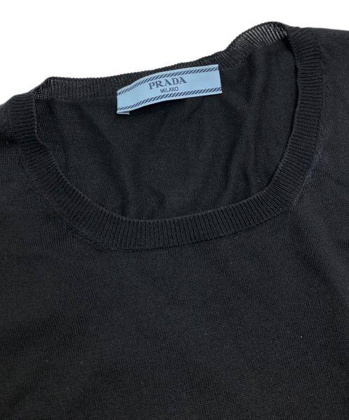 PRADA（プラダ）PRADA (プラダ) コットンシルク半袖ニット ブラック サイズ:42の古着・服飾アイテム