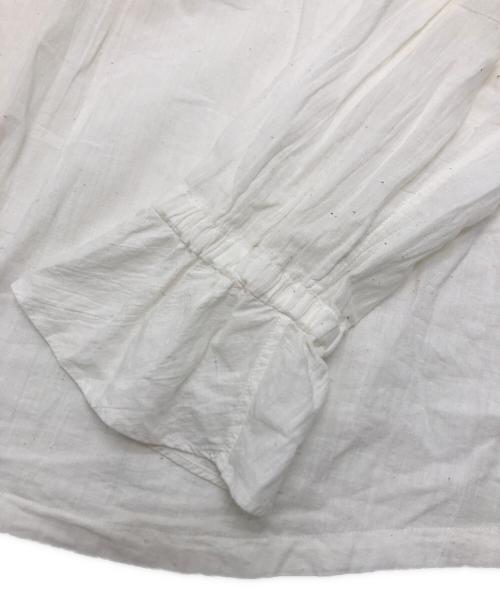 45R（フォーティファイブ・アール）45R (フォーティファイブ・アール) インドカディのフリルカラーブラウス ホワイト サイズ:表記なしの古着・服飾アイテム