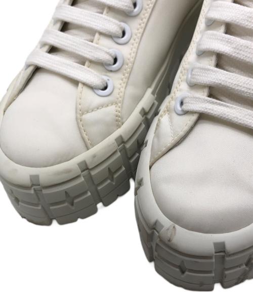 PRADA（プラダ）PRADA (プラダ) ダブルホイール ナイロンギャバジン スニーカー ホワイト サイズ:37の古着・服飾アイテム