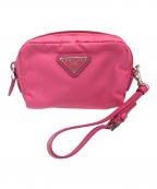 PRADAプラダ）の古着「ストラップ付ナイロンポーチ」｜ピンク
