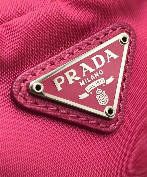 PRADA（プラダ）PRADA (プラダ) ストラップ付ナイロンポーチ ピンクの古着・服飾アイテム