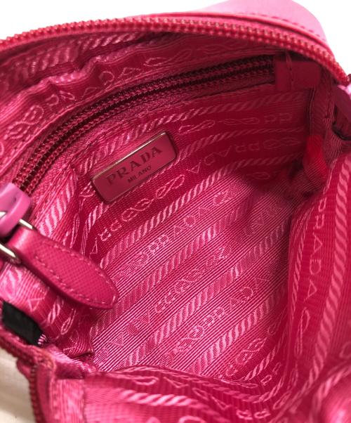 PRADA（プラダ）PRADA (プラダ) ストラップ付ナイロンポーチ ピンクの古着・服飾アイテム