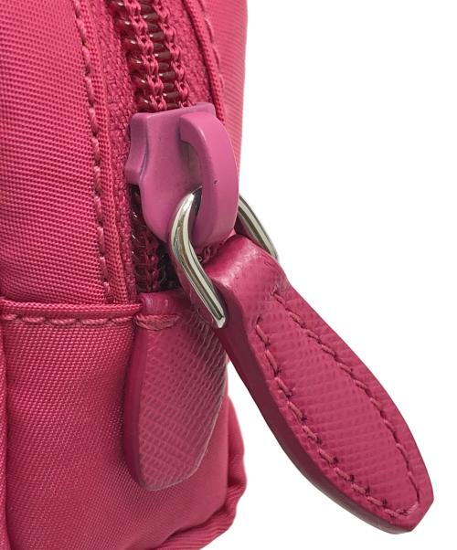 PRADA（プラダ）PRADA (プラダ) ストラップ付ナイロンポーチ ピンクの古着・服飾アイテム