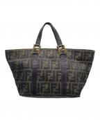 FENDIフェンディ）の古着「ズッカ柄ハンドバッグ」｜ブラウン