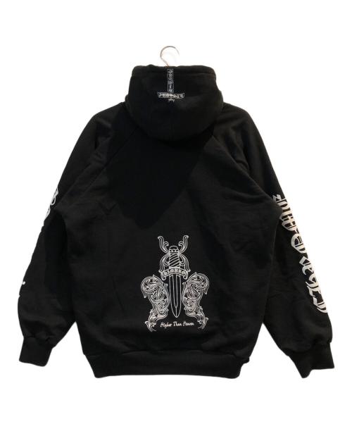 CHROME HEARTS（クロムハーツ）CHROME HEARTS (クロムハーツ) 氷室京介 ダガープリントプルオーバーパーカー ブラック サイズ:LARGEの古着・服飾アイテム