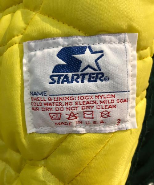 MLB（エムエルビー）MLB (エムエルビー) StarStar (スターター) スタジャン グリーン サイズ:XLの古着・服飾アイテム