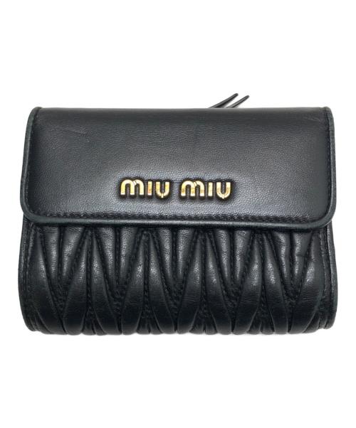 MIU MIU（ミュウミュウ）MIU MIU (ミュウミュウ) 二つ折り財布 ブラック サイズ:表記なしの古着・服飾アイテム