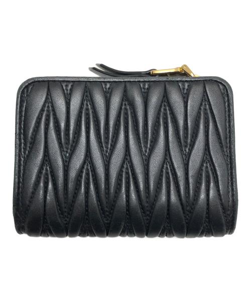 MIU MIU（ミュウミュウ）MIU MIU (ミュウミュウ) 二つ折り財布 ブラック サイズ:表記なしの古着・服飾アイテム