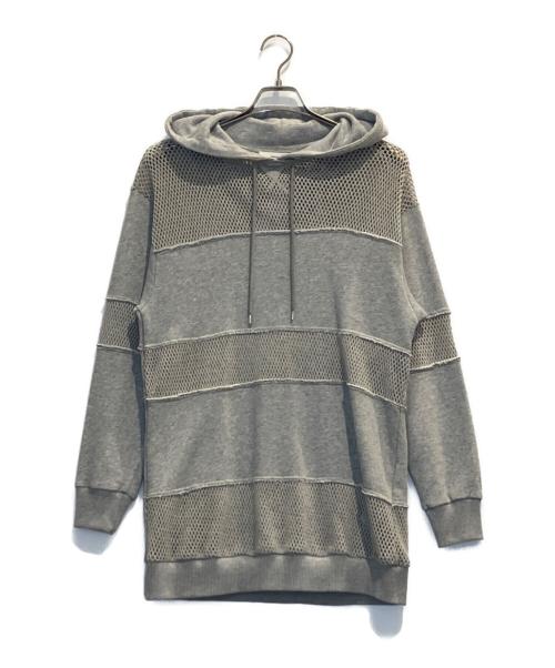 DIESEL（ディーゼル）DIESEL (ディーゼル) メッシュ切替パーカー グレー サイズ:XSの古着・服飾アイテム