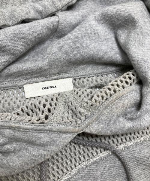 DIESEL（ディーゼル）DIESEL (ディーゼル) メッシュ切替パーカー グレー サイズ:XSの古着・服飾アイテム