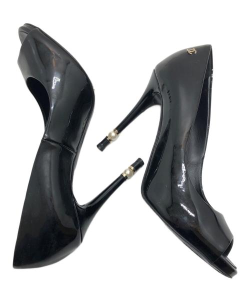 CHANEL（シャネル）CHANEL (シャネル) オープントゥパンプス ブラック サイズ:22.5CMの古着・服飾アイテム