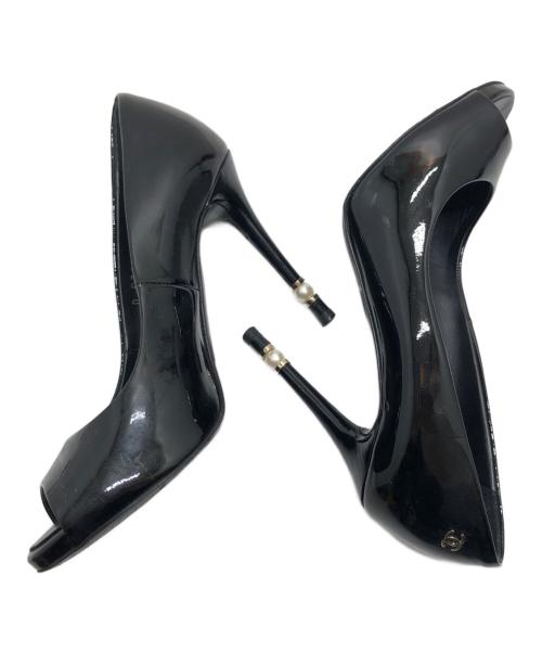 CHANEL（シャネル）CHANEL (シャネル) オープントゥパンプス ブラック サイズ:22.5CMの古着・服飾アイテム