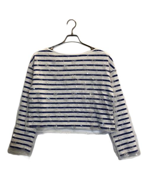 Diagram GRACE CONTINENTAL（ダイアグラム グレースコンチネンタル）Diagram GRACE CONTINENTAL (ダイアグラム グレースコンチネンタル) バスクボーダートップ ブルー サイズ:36の古着・服飾アイテム