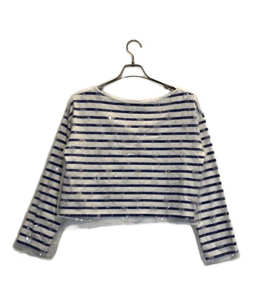 Diagram GRACE CONTINENTAL（ダイアグラム グレースコンチネンタル）Diagram GRACE CONTINENTAL (ダイアグラム グレースコンチネンタル) バスクボーダートップ ブルー サイズ:36の古着・服飾アイテム