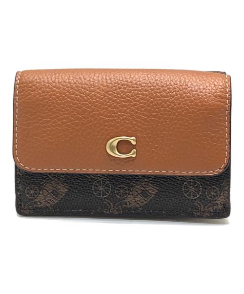 COACH（コーチ）COACH (コーチ) エッセンシャル ミニ トライフォールドホース＆キャリッジ 3つ折り財布 ベージュ サイズ:表記なし 未使用品の古着・服飾アイテム