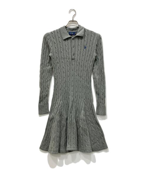 POLO RALPH LAUREN（ポロ・ラルフローレン）POLO RALPH LAUREN (ポロ・ラルフローレン) ケーブルニットワンピース グレー サイズ:Sの古着・服飾アイテム