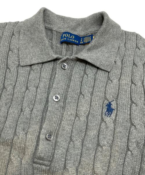 POLO RALPH LAUREN（ポロ・ラルフローレン）POLO RALPH LAUREN (ポロ・ラルフローレン) ケーブルニットワンピース グレー サイズ:Sの古着・服飾アイテム