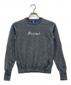 BLUE LABEL CRESTBRIDGEブルーレーベルクレストブリッジ）の古着「ロゴエンブロイダリーニット」｜グレー