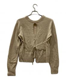 CLANE×suzu（クラネ）の古着「W FACE CENTER SLIT KNIT TOPS」｜ベージュ