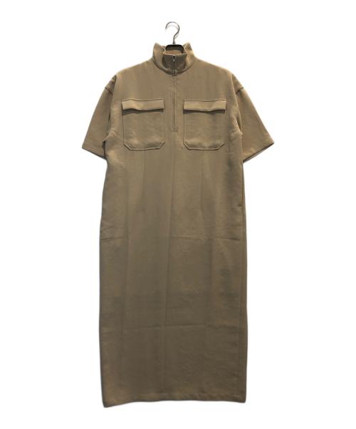 CLANE（クラネ）CLANE (クラネ) ハーフ ジップ ミリタリー ワンピース ベージュ サイズ:1の古着・服飾アイテム