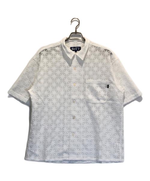 BoTT（ボット）BoTT (ボット) sparkle mesh s/s shirts ホワイト サイズ:Lの古着・服飾アイテム