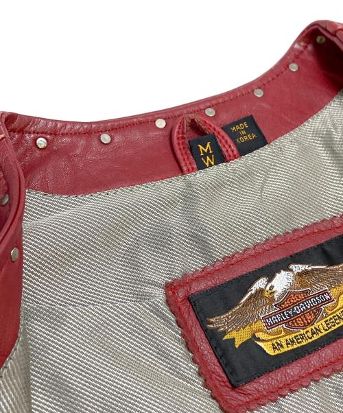 HARLEY-DAVIDSON（ハーレーダビッドソン）HARLEY-DAVIDSON (ハーレーダビッドソン) スタッズレザーベスト レッド サイズ:Mの古着・服飾アイテム