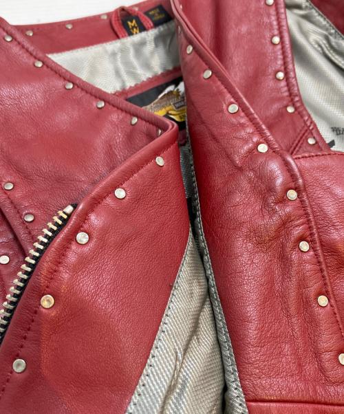 HARLEY-DAVIDSON（ハーレーダビッドソン）HARLEY-DAVIDSON (ハーレーダビッドソン) スタッズレザーベスト レッド サイズ:Mの古着・服飾アイテム