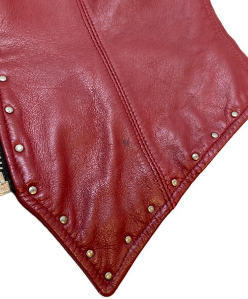 HARLEY-DAVIDSON（ハーレーダビッドソン）HARLEY-DAVIDSON (ハーレーダビッドソン) スタッズレザーベスト レッド サイズ:Mの古着・服飾アイテム