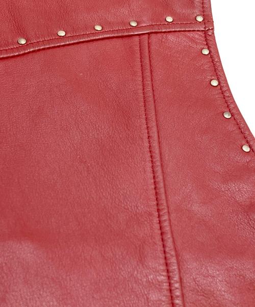 HARLEY-DAVIDSON（ハーレーダビッドソン）HARLEY-DAVIDSON (ハーレーダビッドソン) スタッズレザーベスト レッド サイズ:Mの古着・服飾アイテム