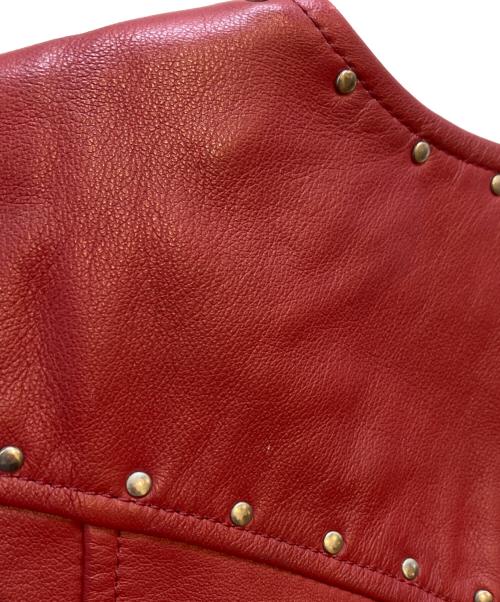 HARLEY-DAVIDSON（ハーレーダビッドソン）HARLEY-DAVIDSON (ハーレーダビッドソン) スタッズレザーベスト レッド サイズ:Mの古着・服飾アイテム