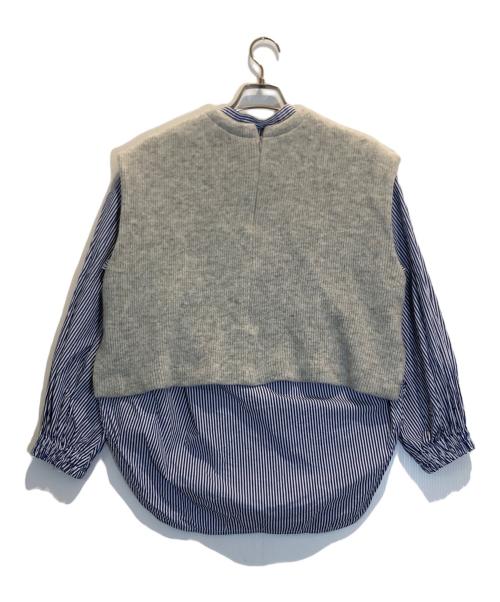 BEARDSLEY（ビアズリー）BEARDSLEY (ビアズリー) ジレセットシャツ ネイビー サイズ:Fの古着・服飾アイテム