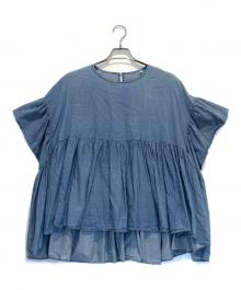 BEARDSLEY（ビアズリー）の古着「シフォンデニムギャザーシャツ」｜インディゴ