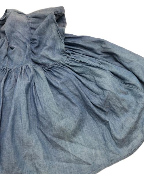 BEARDSLEY（ビアズリー）BEARDSLEY (ビアズリー) シフォンデニムギャザーシャツ インディゴ サイズ:Freeの古着・服飾アイテム