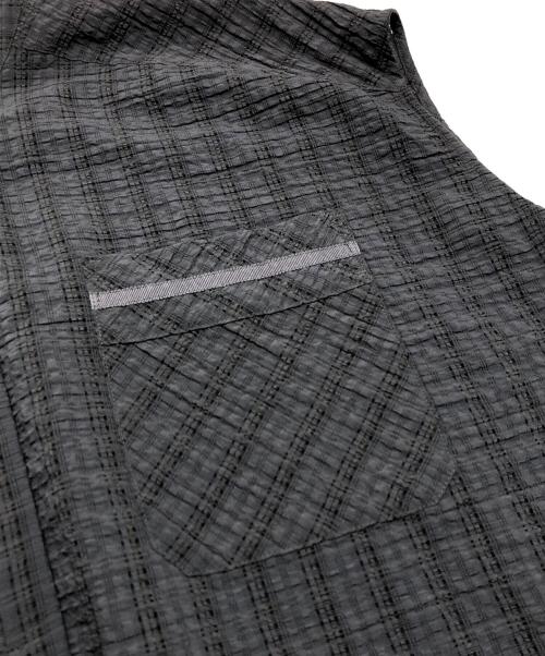 BEARDSLEY（ビアズリー）BEARDSLEY (ビアズリー) シアーランダムチェックシャツワンピース グレー サイズ:Freeの古着・服飾アイテム