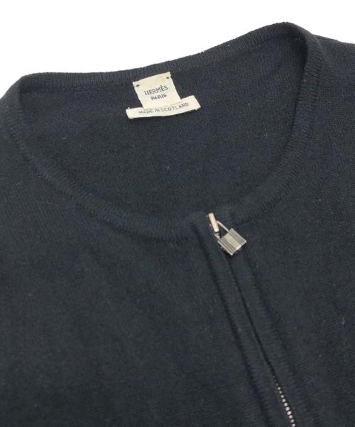 HERMES（エルメス）HERMES (エルメス) カデナトップカシミヤカーディガン ブラック サイズ:ME(S~Mサイズ)の古着・服飾アイテム