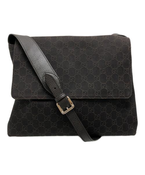 GUCCI（グッチ）GUCCI (グッチ) GGキャンバス ショルダーバッグ ブラウンの古着・服飾アイテム
